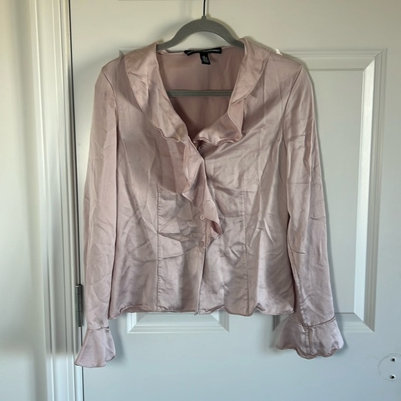 Linda Allard for Ellen Tracy 100% Silk Light Pink Blouse 6 - Picture 1 of 8